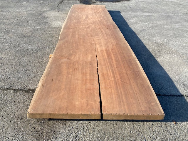 Planche en tronc d'Afrormosia – 4230 x 1210 x 80 mm – Geschuurd