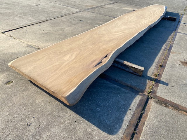 Afrormosia Boomstamblad – 4260 x 900 x 80 mm – Geschuurd