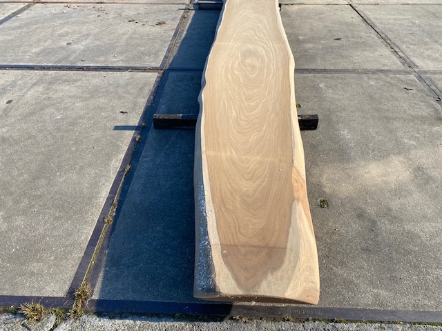 Afrormosia Boomstamblad – 4260 x 900 x 80 mm – Geschuurd